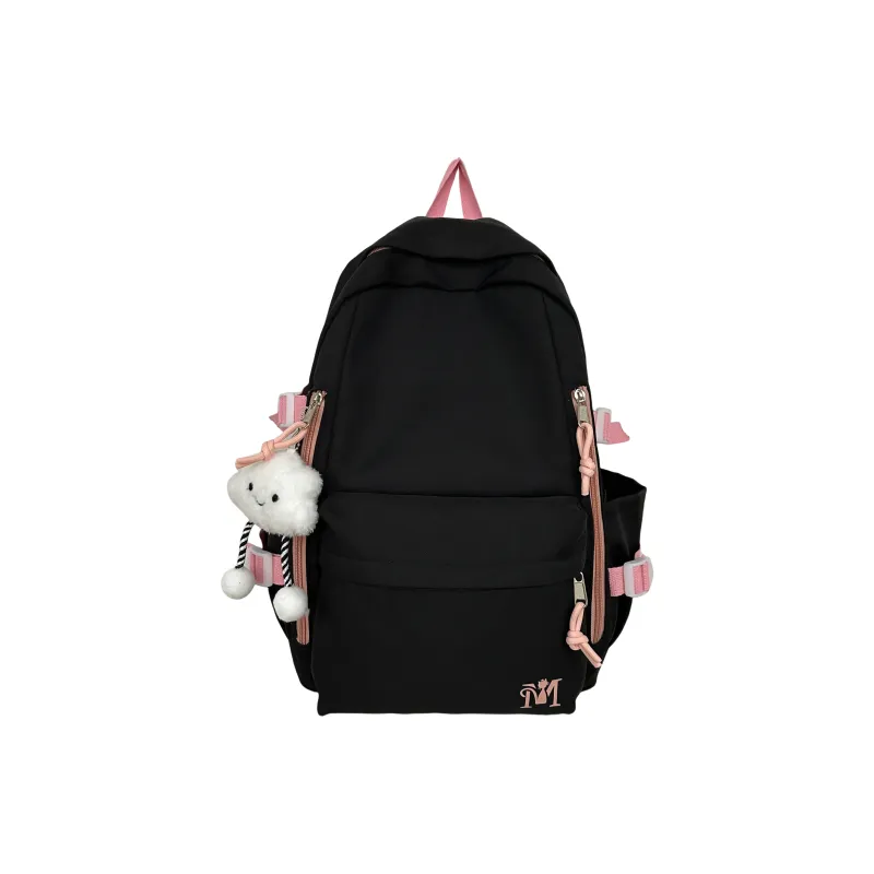 Cwatcun Nylon Backpack Unisex Light Gray/Blue/Yellow/Black-14