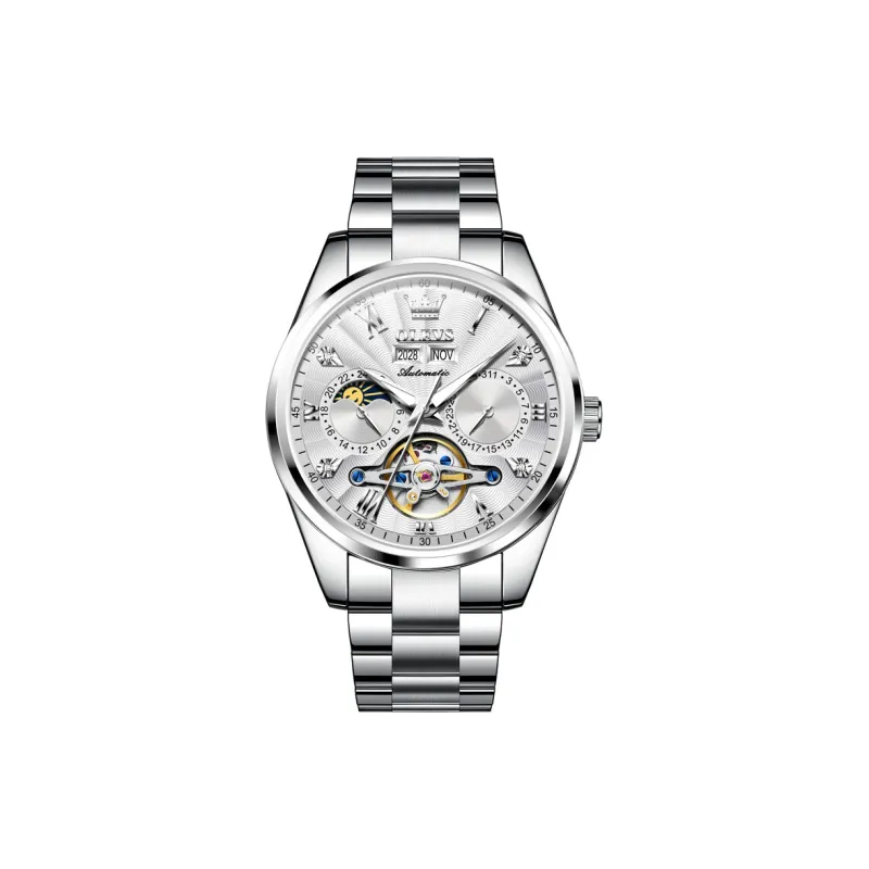 OLEVS Play The Cool Series Mechanical Movement Watch Men's Watches Black Dial-6