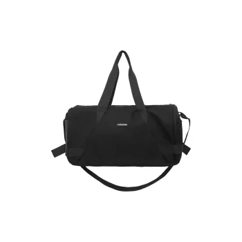OURFUN Nylon Gym Bag Medium Size Unisex Black/Khaki