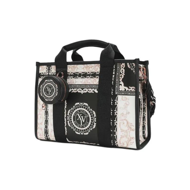 FILA Polyurethane Tote Bag, Shopping Bag, Shoulder Bag, Handbag Extra Small Women's Black-1