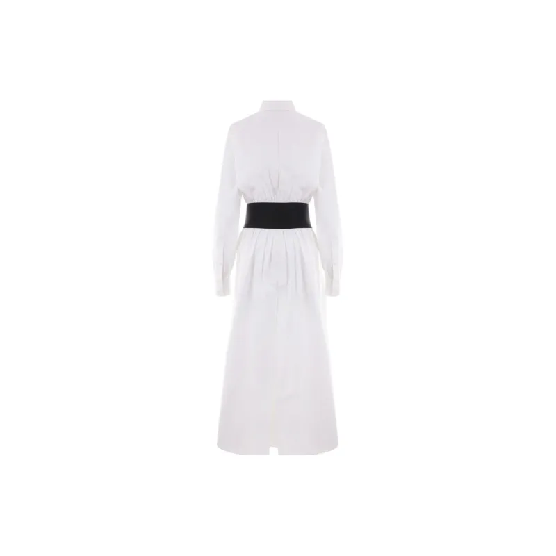 Alaia Belted Poplin Shirt Dress-1