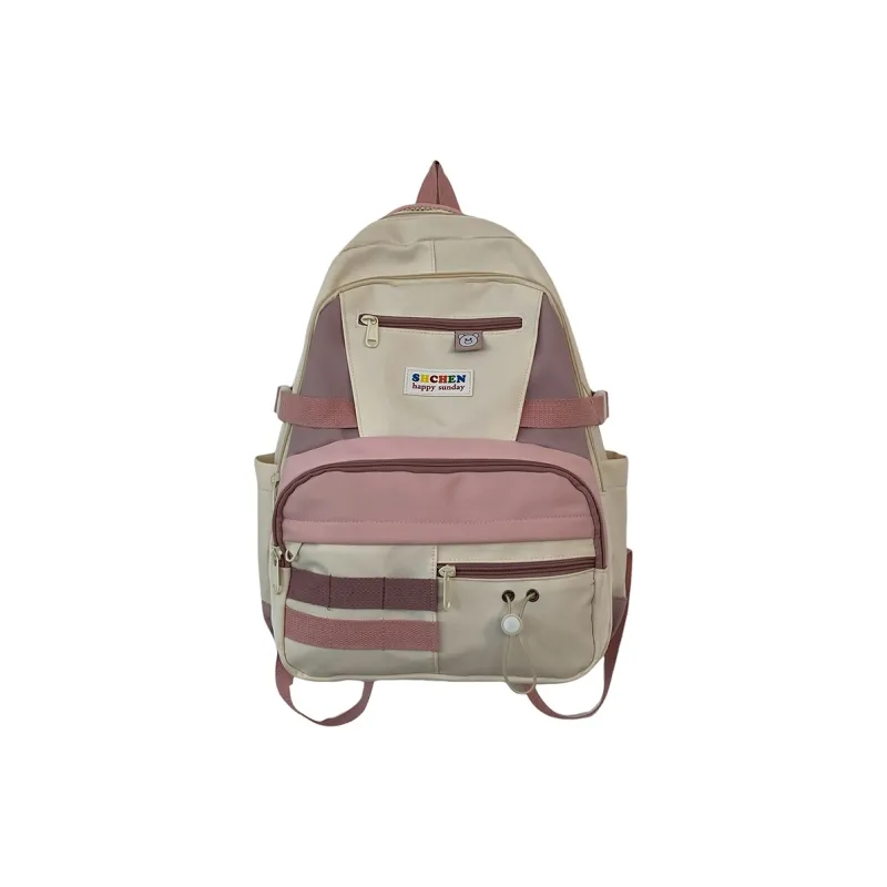 Parker Bear Nylon Backpack Unisex Yellow/Green/Pink/Black-11