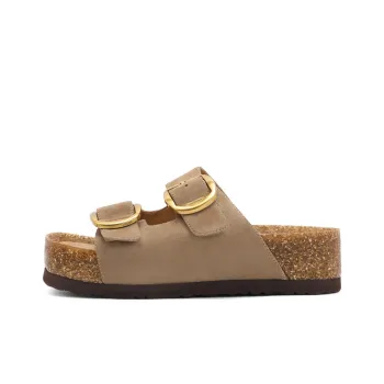 BELLE Slip Resistant Slide Slippers Women's Light Pink Apricot Gold