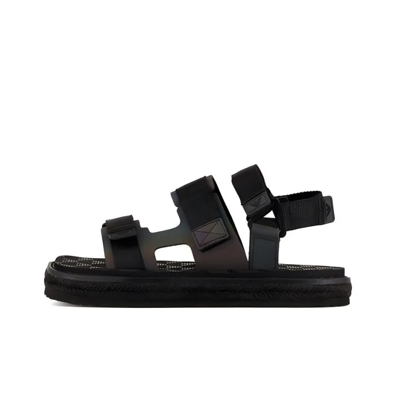 EMPORIO ARMANI One Strap Sandals Men's Black-0