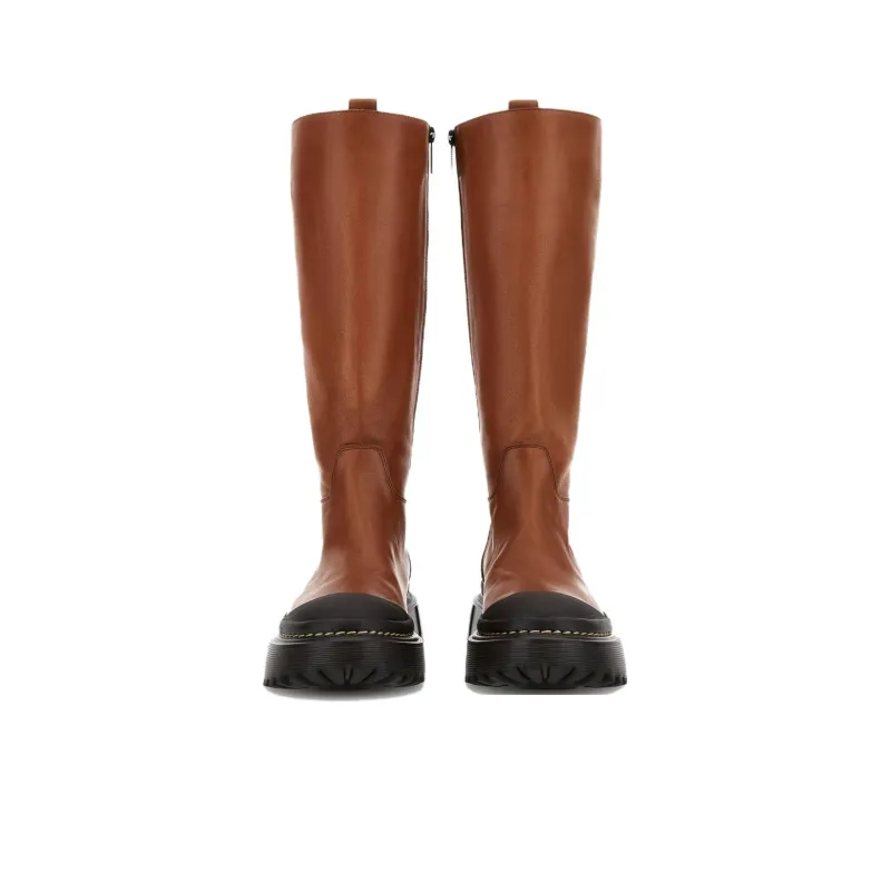 HOGAN Knee high Boots 5cm Women's Brown-3