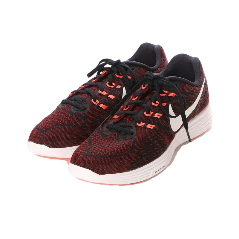Nike LunarTempo Wear Resistant Low Top Running Shoes Men's Red Black-2
