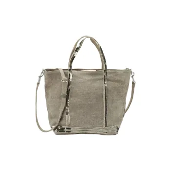 Vanessa Bruno Linen Tote Bag, Shopping Bag, Handbag Trumpets Women's Khaki