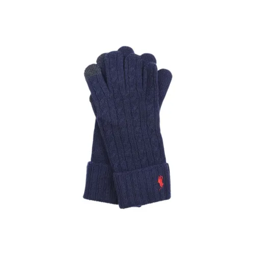 Polo Ralph Lauren Wool Knit Gloves Unisex Blue