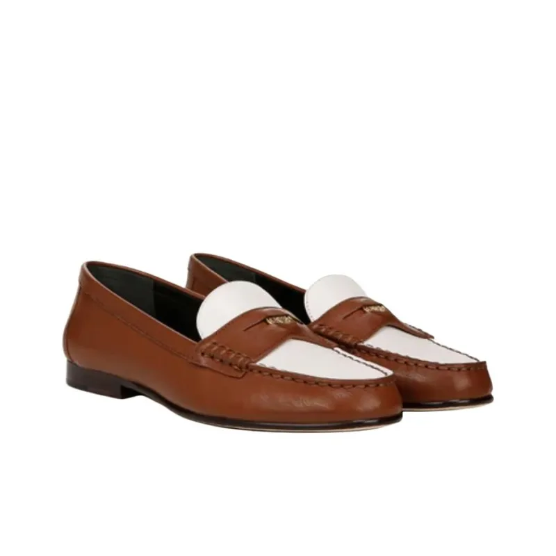 VERONICA BEARD Penny Loafers Women's White Umber-2