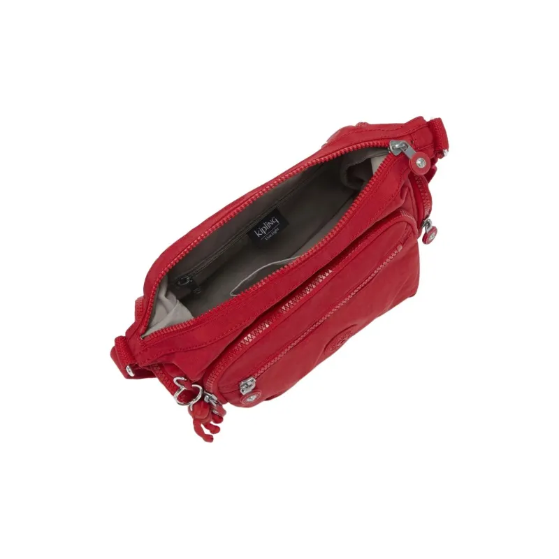Kipling Recycled Polyamide Crossbody Bag, Shoulder Bag Women's Red-3