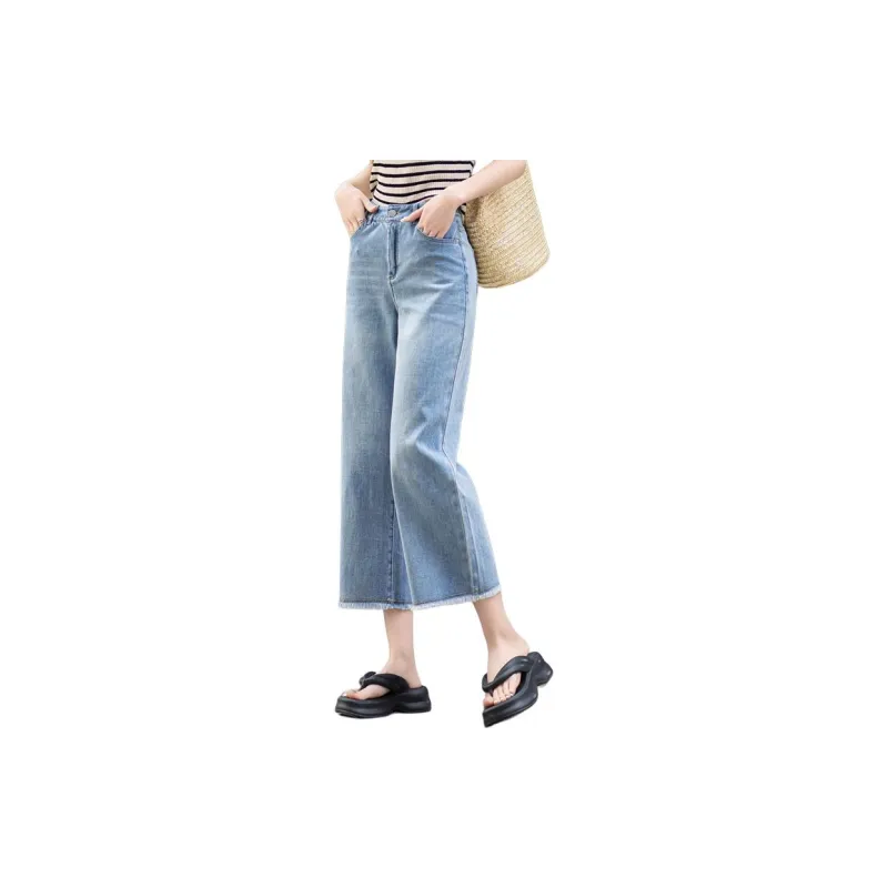 You Cow Me Pants Jeans Women's Blue-3