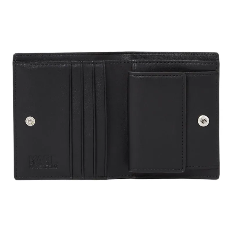 KARL LAGERFELD K/Ikonik PU Polyurethane Wallet Medium Size Women's Black-2