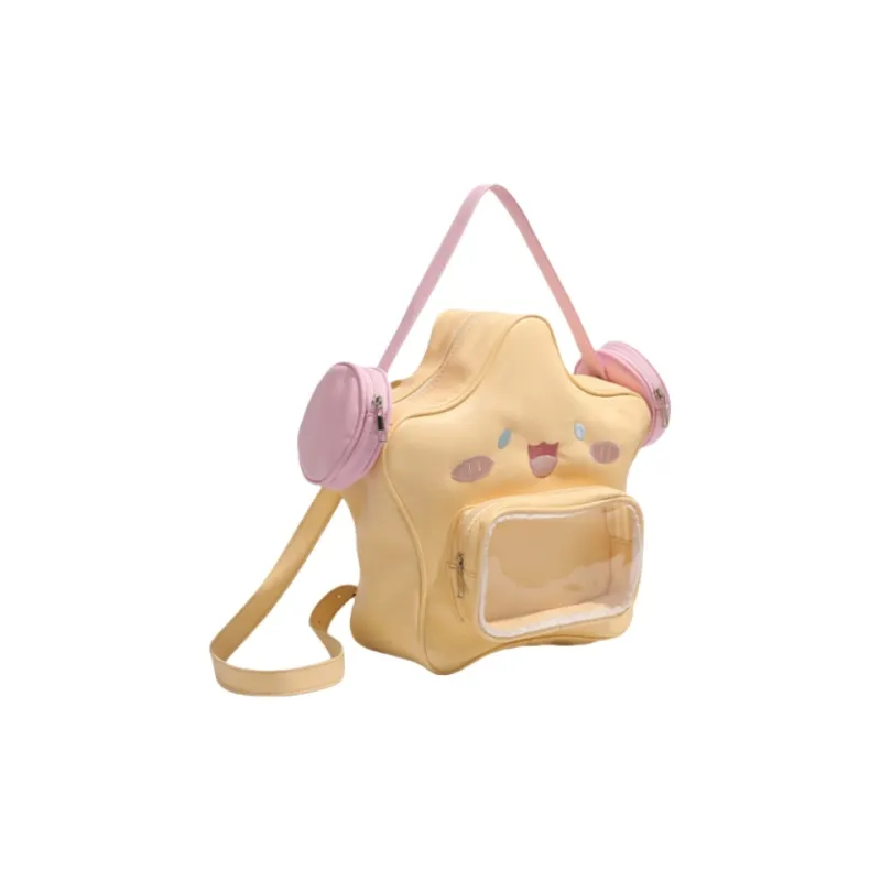 HACIN PU Backpack Regular Women's Yellow/White-1