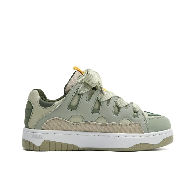 ABCIO Anti-Slip And Wear-Resistant Height Increasing Low-Top Skateboard Shoes Unisex Green-5