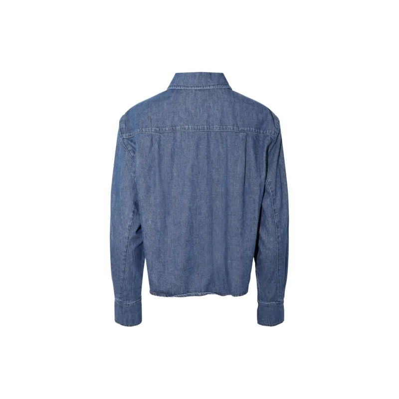 JONATHAN SIMKHAI Renata Cropped Denim Shirt-1