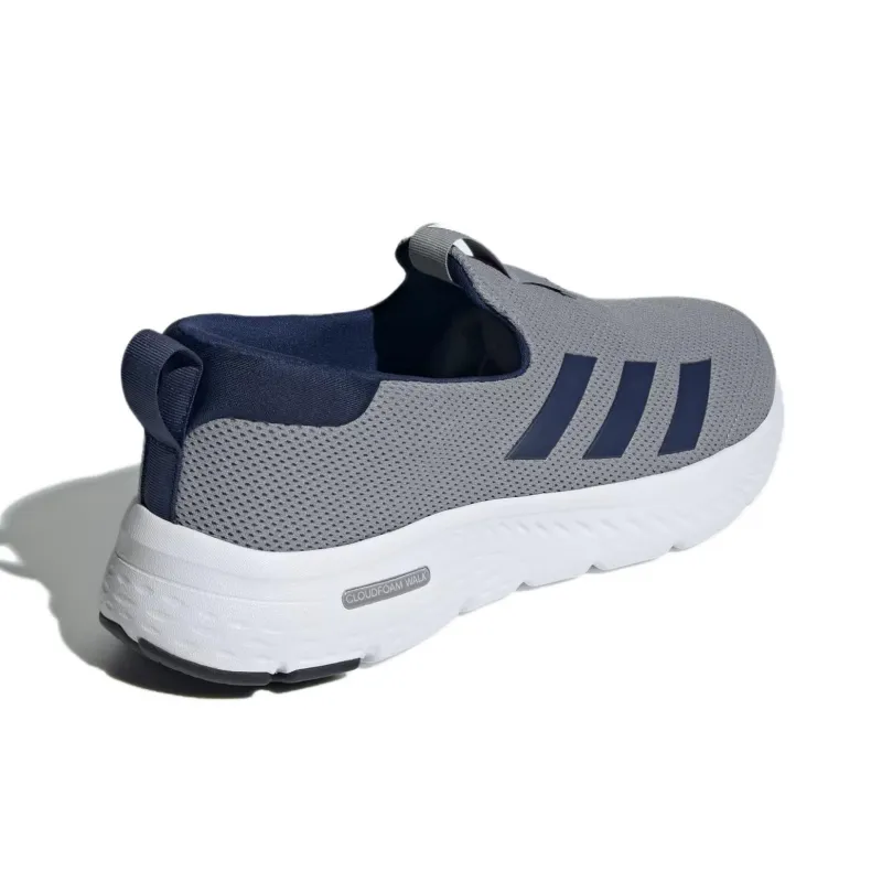Adidas Cloudfoam Anti Slip And Wear Resistant Breathable Low Top Casual Shoes Men's Gray Blue White-3