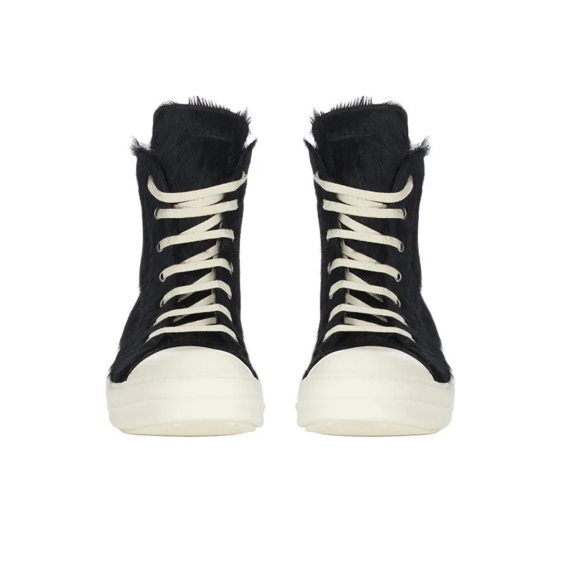 RICK OWENS/RO High Top Skateboard Shoes Men's Black-3