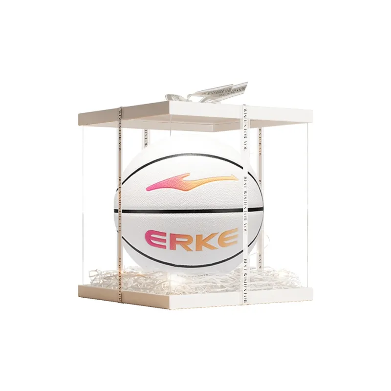 Erke PU Basketball White 6 Size 7 Ball Training Unisex-7