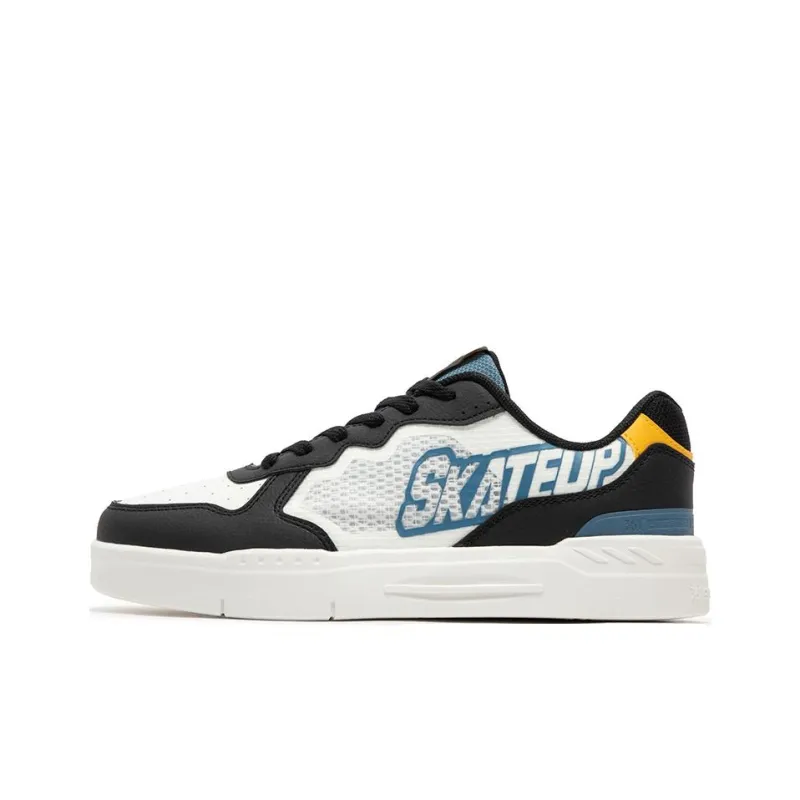 361° Abrasion Resistant Low Top Skateboard Shoes Men's Black White-0