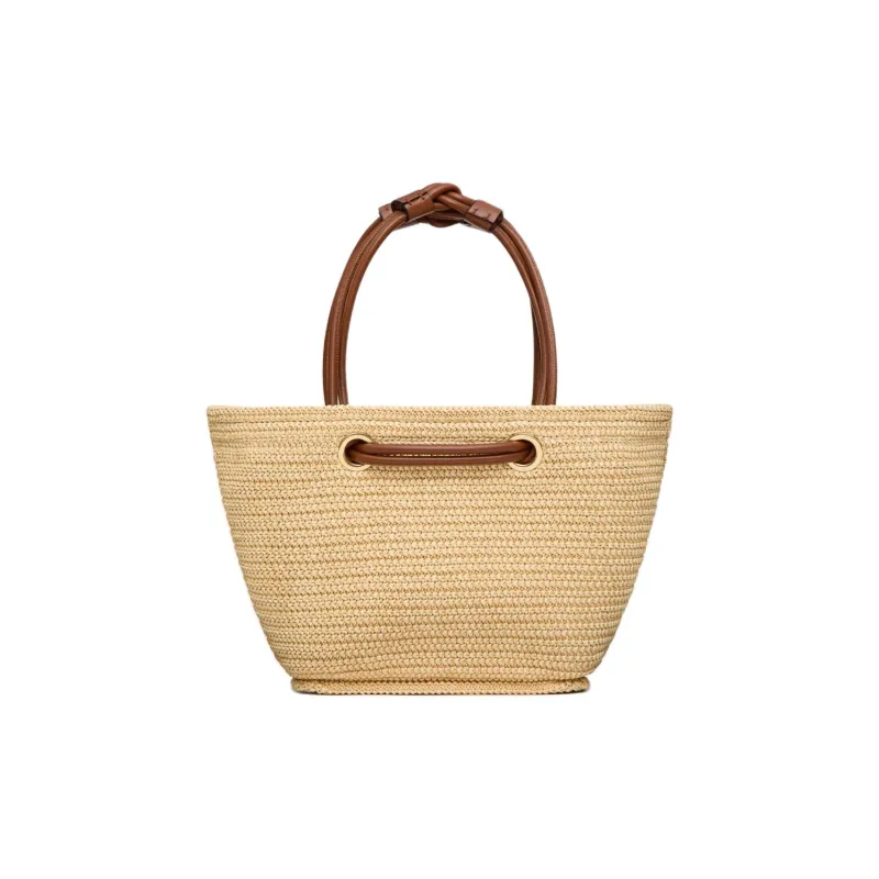 Valentino GARAVANI Synthetic Raffia Tote Bag, Shopping Bag, Handbag Small Size Women's Natural-4