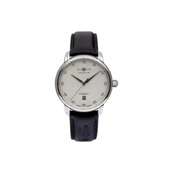 ZEPPELIN Automatic Mechanical Movement Men's Watches Watch 41mm White Dial Stainless Steel Case Leather Strap
