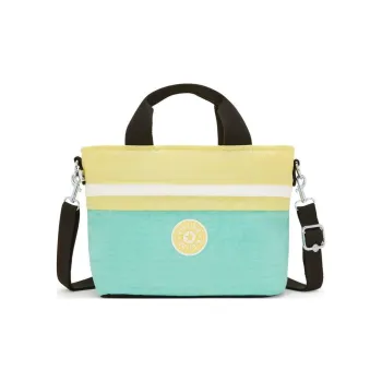 Kipling Recycled Polyamide Portable Crossbody Bag, Shoulder Bag Unisex Yellow & Cyan
