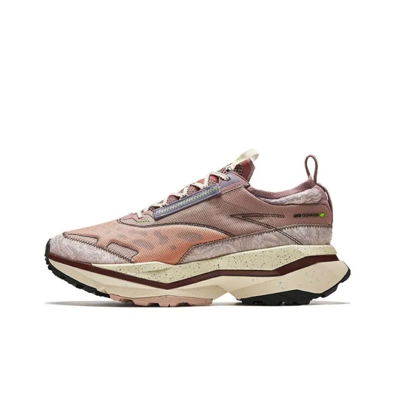 Anta Champion Series Wear-Resistant Low-Top Trail Running Running Shoes Men's Brown Red-0