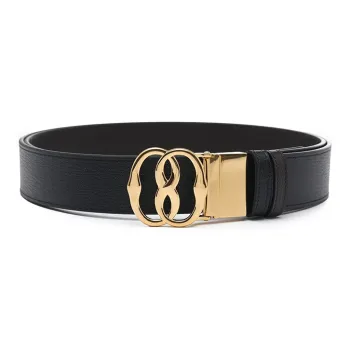 BALLY Rotary Gold Plate Buckle Double-Sided Use Adjustable Cow Leather Leather Belts Men's Black/Brown Width: 3.5cm