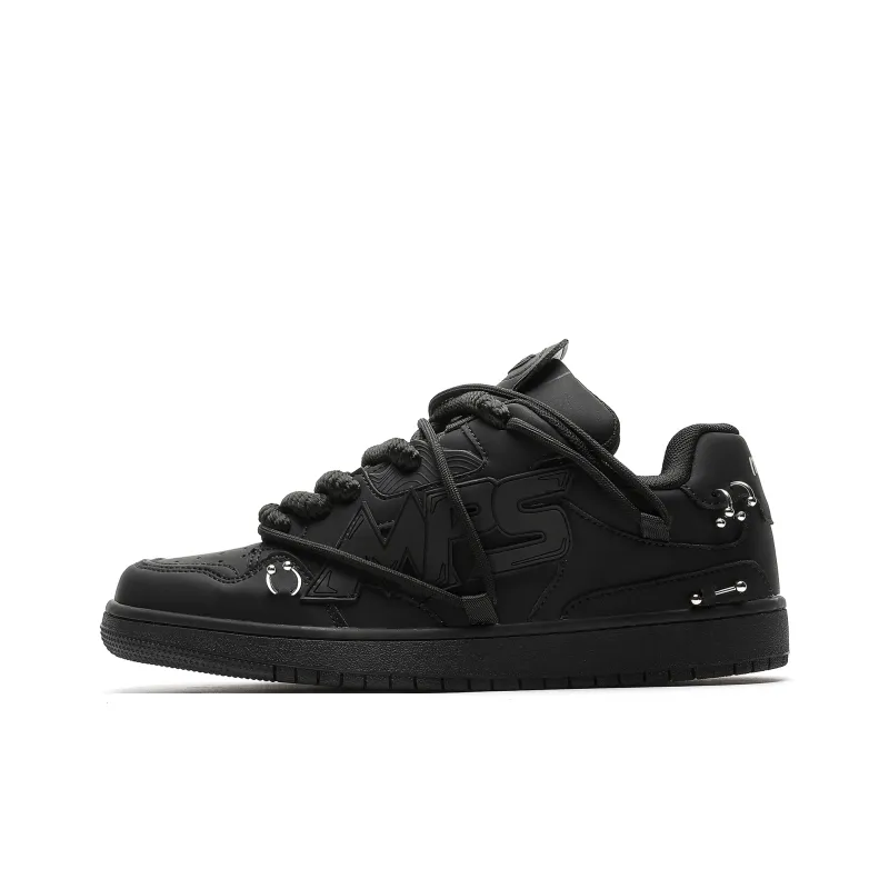 MR.PESIN Low Top Skateboard Shoes Unisex All Black-0