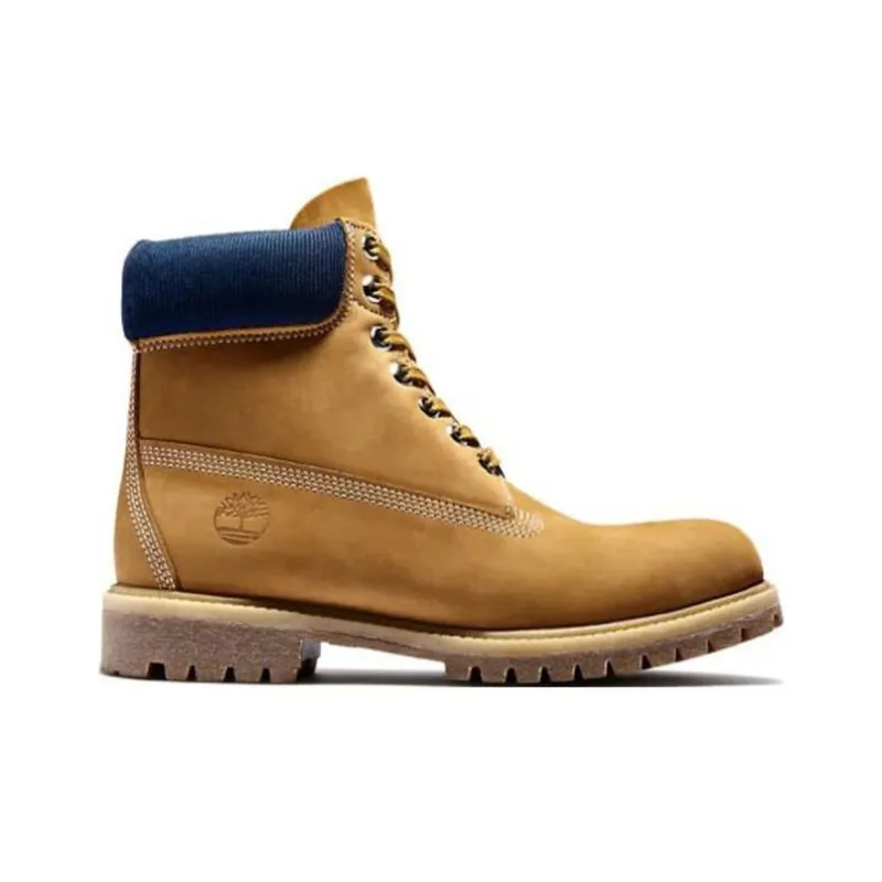 Timberland 6 Inch Premium Waterproof Boots 'Wheat Nubuck Blue Collar'-1