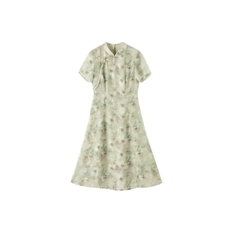 IHIMI Short Sleeved Dresses Women's Multicolor-2