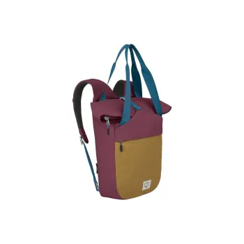 OSPREY Recycled Polyester Tote Bag Shopping Bag Backpack Handbag Unisex Leek Red & Zebra Print Brown