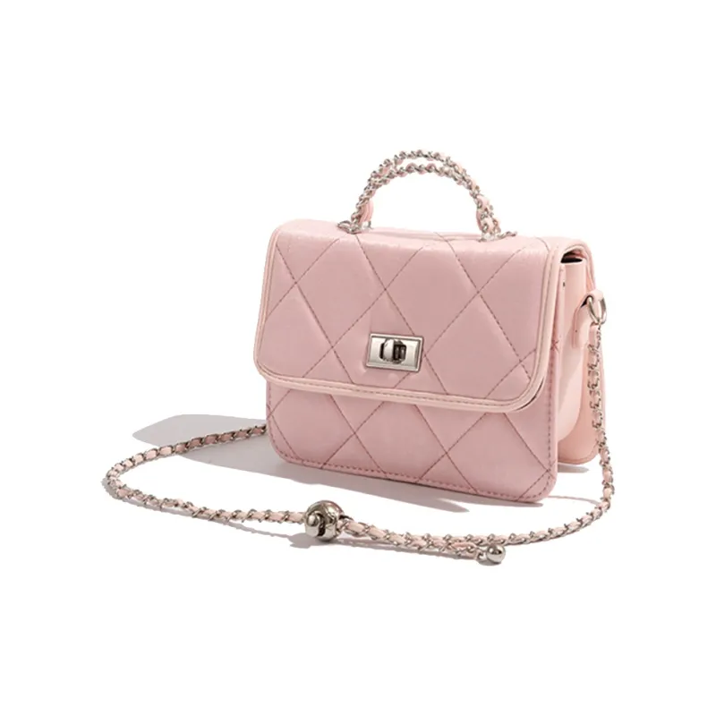 Bywhich PU Crossbody One Shoulder Handbags Regular Women's Pink-1
