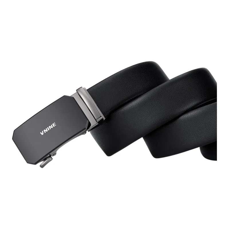 V.NINE Cow Leather Men's Belt Men's Black Width  3.5cm-3