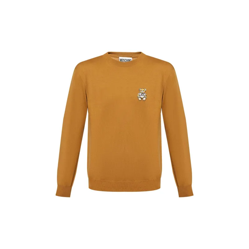 MOSCHINO Teddy Bear Patch Crewneck Knitted Jumper-1