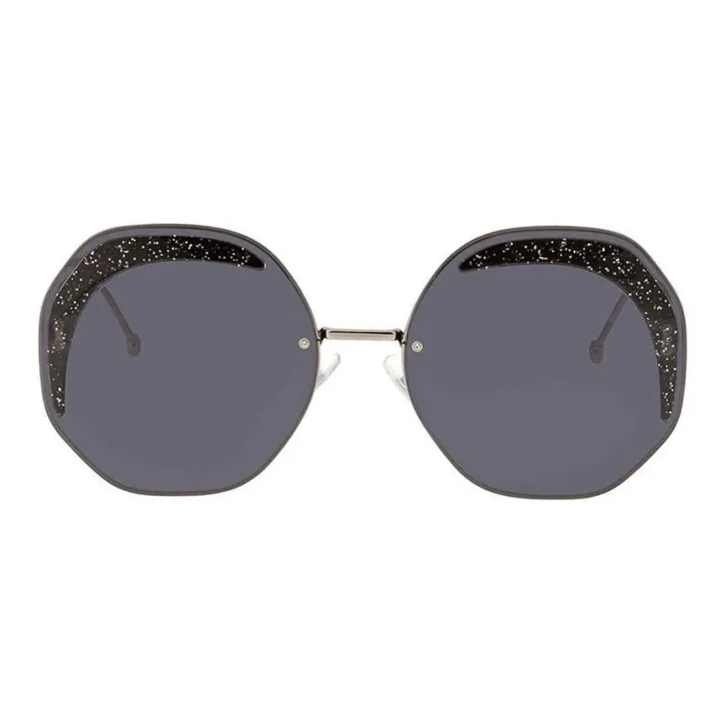FENDI Metal Round Sunglasses Women's Silver-1