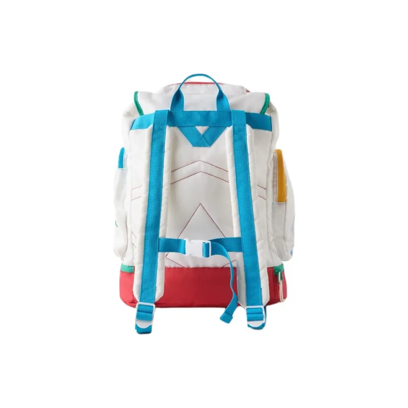 ZARA Polyester Backpack Unisex White & Multicolor-3
