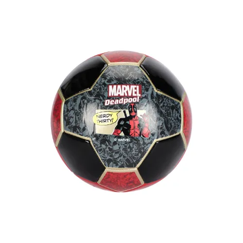 Disney Marvel Series Size 5 Deadpool Outdoor Soccer PVC Machine Stitched Soccer Ball Unisex Black Red