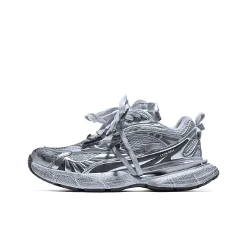 Crow Bear Genesis Clay Dye Series Chunky Sneakers Unisex Low-Top Silver