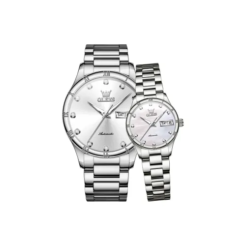 OLEVS Automatic Mechanical Movement Watch Unisex White Dial