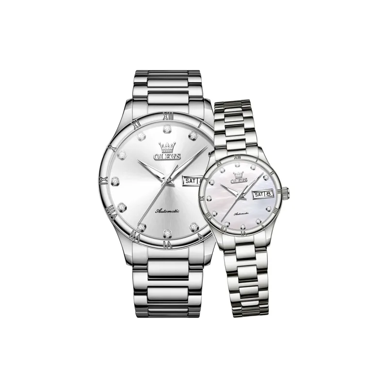 OLEVS Automatic Mechanical Movement Watch Unisex White Dial-0