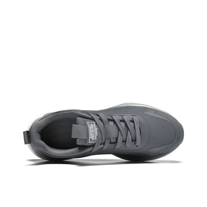 AOKANG Cushioning Coverage Height Increasing Lightweight Breathable Low Top Outdoor Shoes Men's Gray-4