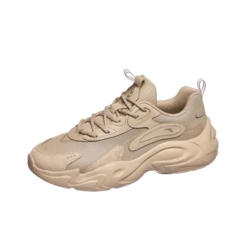 Anta Life Collection Cushioned Slip-Resistant Low-Top Chunky Sneakers Men's Natural Wood Color