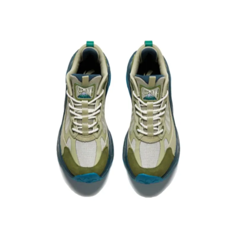 Anta Mountain Pro Wear-Resistant Low-Top Casual Shoes Men's Green Blue-3