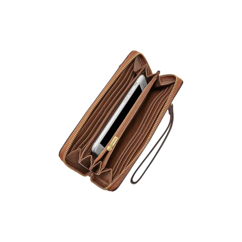 FOSSIL Leather Wallet Unisex Brown-3