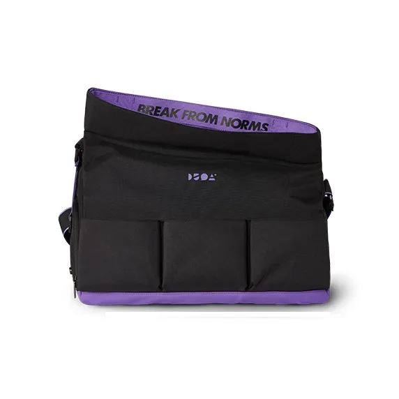 0592 Fabric Gym Bag Large Size Unisex Black Purple-3