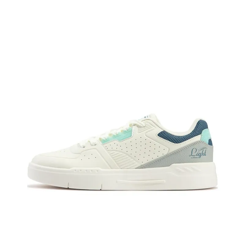 361° Wear-Resistant Low-Top Skateboard Shoes Men's White Blue-0
