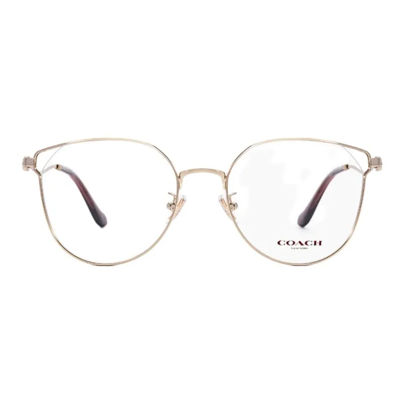 COACH Alloy Irregular Shape Eyeglass Frames Unisex Gold-1