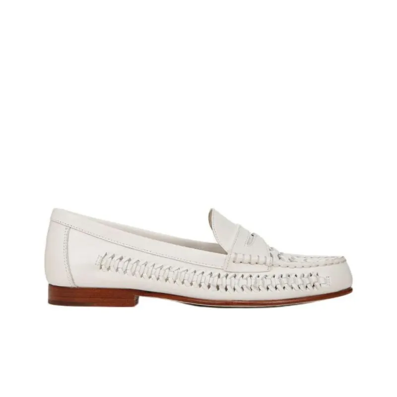 VERONICA BEARD Penny Loafers Women's White-1