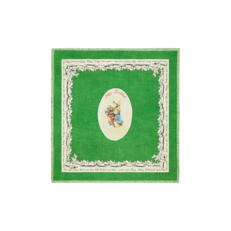 GUCCI Mulberry Silk Silk Scarves Unisex Green-0